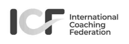 Logo with stylized letters and text for International Coaching Federation.