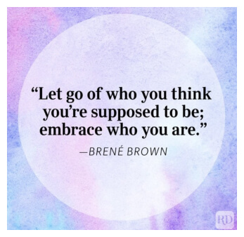 Inspirational quote by Brené Brown about embracing your true self.